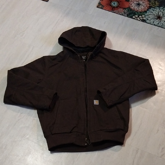 Carhartt Dark Brown Hooded Jacket - Picture 1 of 9